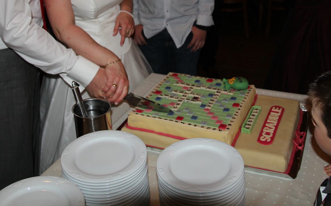 Hochzeitstorte Scrabble