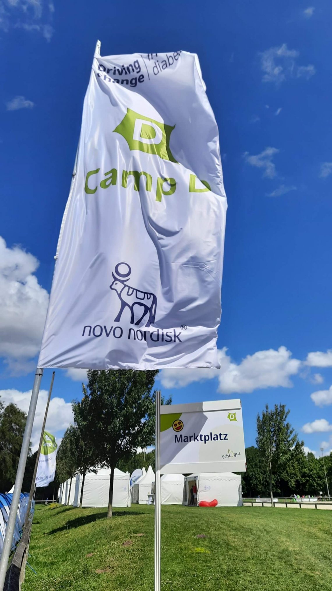 Camp D Flagge weht im Wind