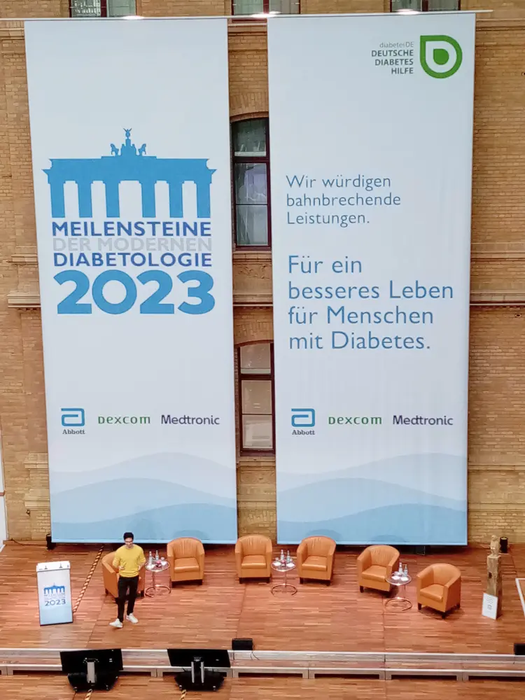 Meilensteine bringen Therapie des Diabetes voran – Menschen mit Diabetes hatten als Podium die große Hauptbühne. Hier berichtete Ivo Rettig über seine Alpen-Überquerung. | Foto: Katrin Kraatz/MedTriX