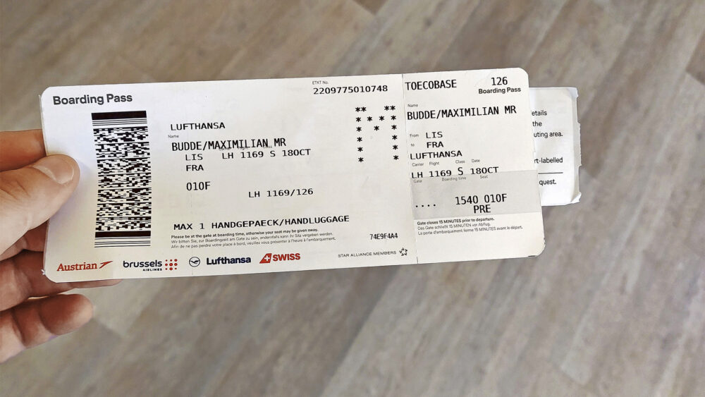 Die Bordkarte ohne Gate-Angabe war ungewöhnlich. | Foto: privat
