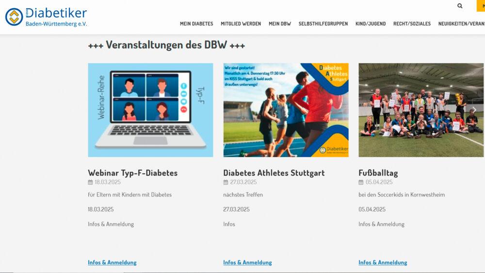 Neue Struktur, frische Inhalte: Website des DBW im Jubiläumsjahr runderneuert | Foto: Diabetiker Baden-Württemberg (DBW)