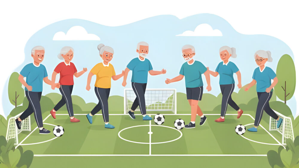 Walking Football: Kicken im Gehen | Foto: Hans-Georg Grell / Generiert mit KI