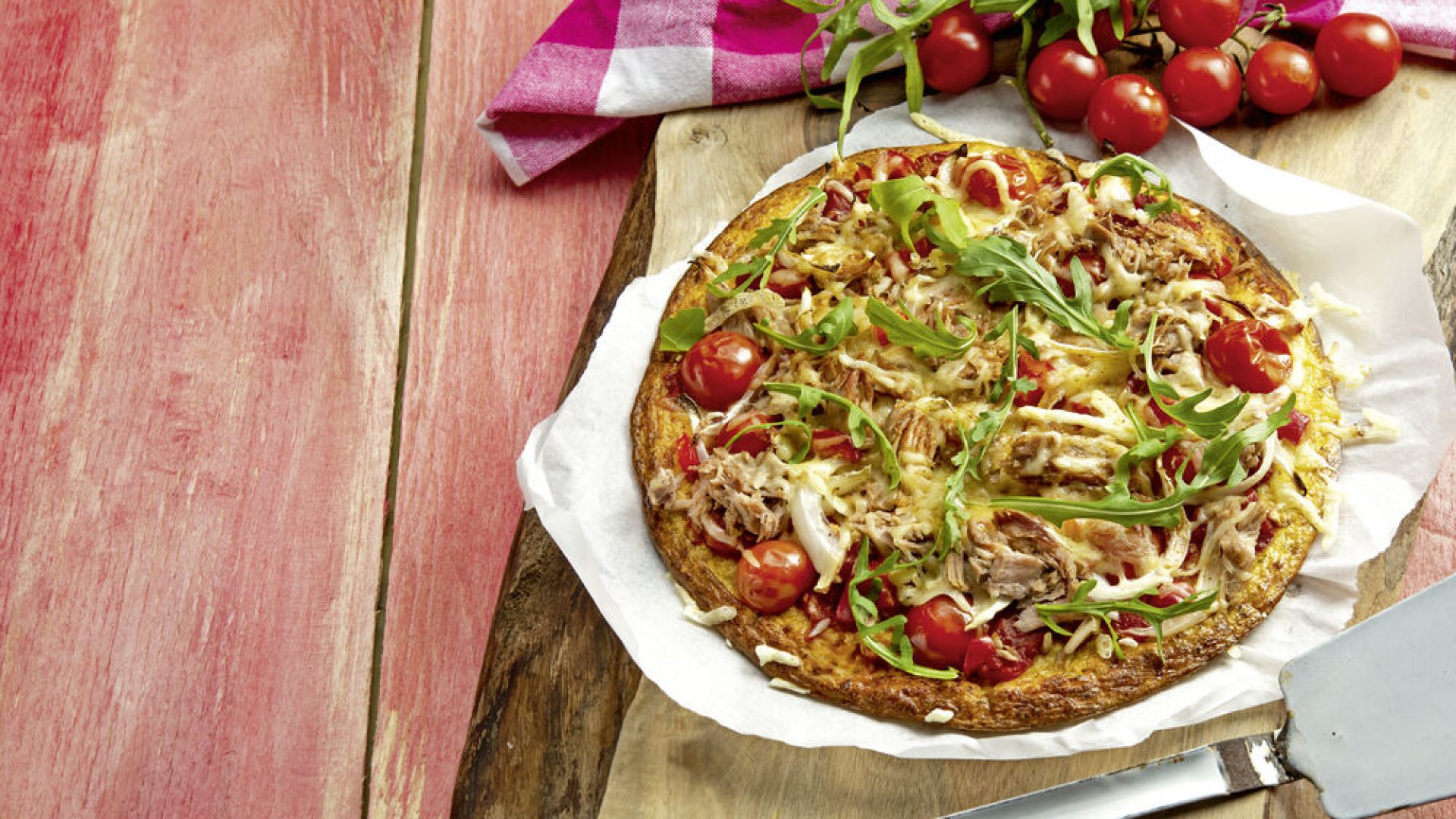 Rezept für Blumenkohl-Thunfisch-Pizza – fettfreundlich und zuckerfrei
